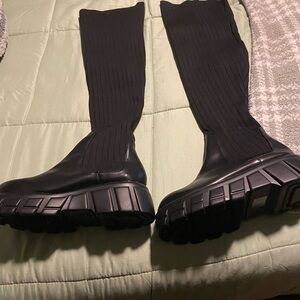 Black Knee-High Platform Boots